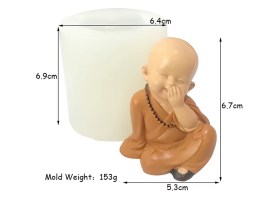 Molde silicona Buda mano en la boca 